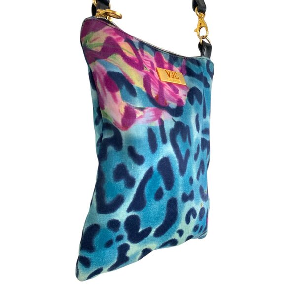 Versace Jeans Couture Leopard Purse Shoulder Bag Blue Pink VJC Handbag - Picture 7 of 10